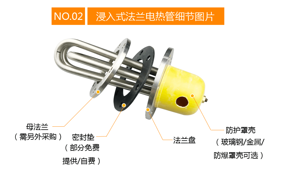 法兰电加热管细节图片