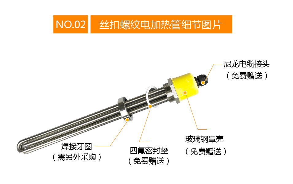 六角螺纹丝扣电热管细节图片