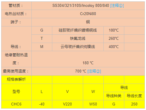 单头电加热管技术参数指导